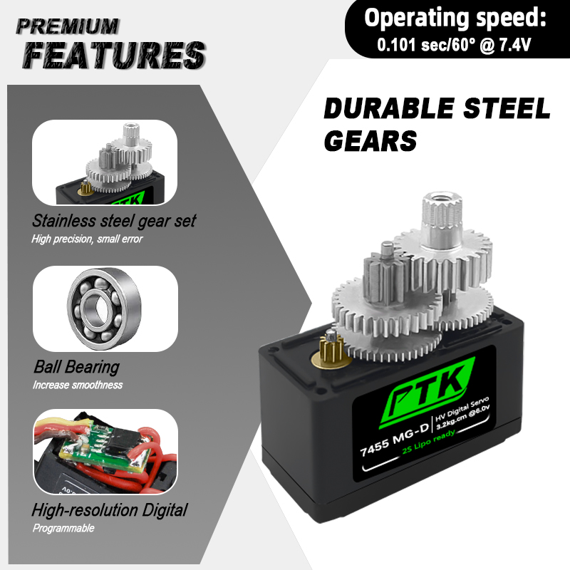 PTK 7455MG-D servo 12g Digital - Rc Helicopter Parts ulasan dan harga