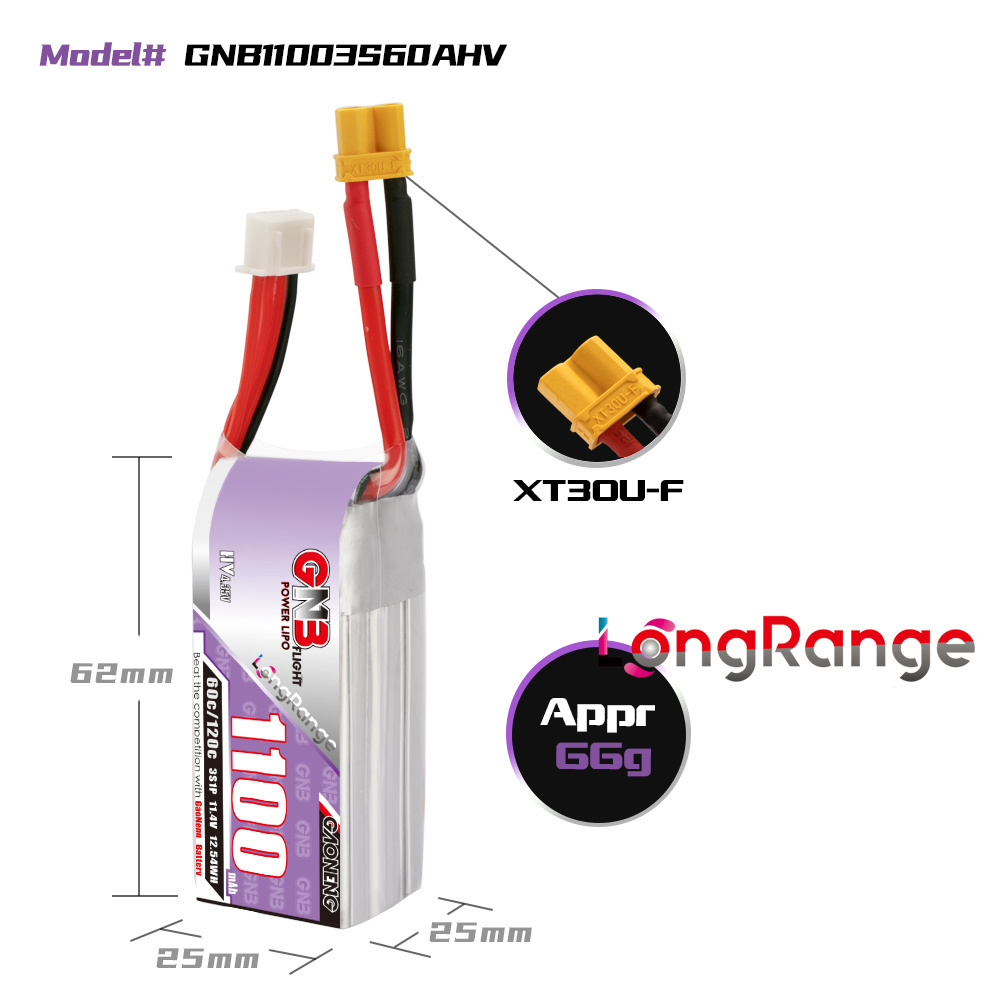 GNB 1100mAh 2S 3S 4S 6S 60C/12 - Rc Helicopter Parts ulasan dan harga