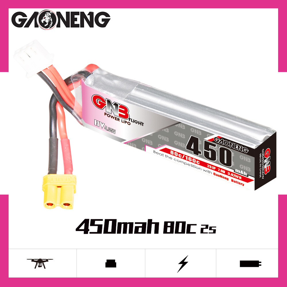 GNB LiPo Battery HV 2S 7.6V 45 - Rc Helicopter Parts ulasan dan harga